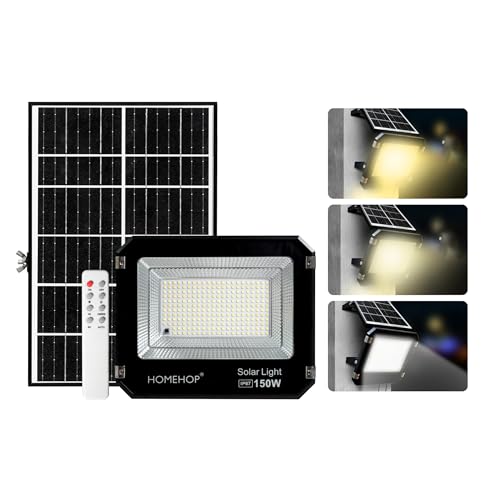 Homehop Solar Flood Light Outdoor Waterproof 150W Wireless LED Automatic Wall Lamp for Home, Garden, Balcony, Courtyard, Porch and Patio (10Ah, ABS, 3 Color) - Image 1