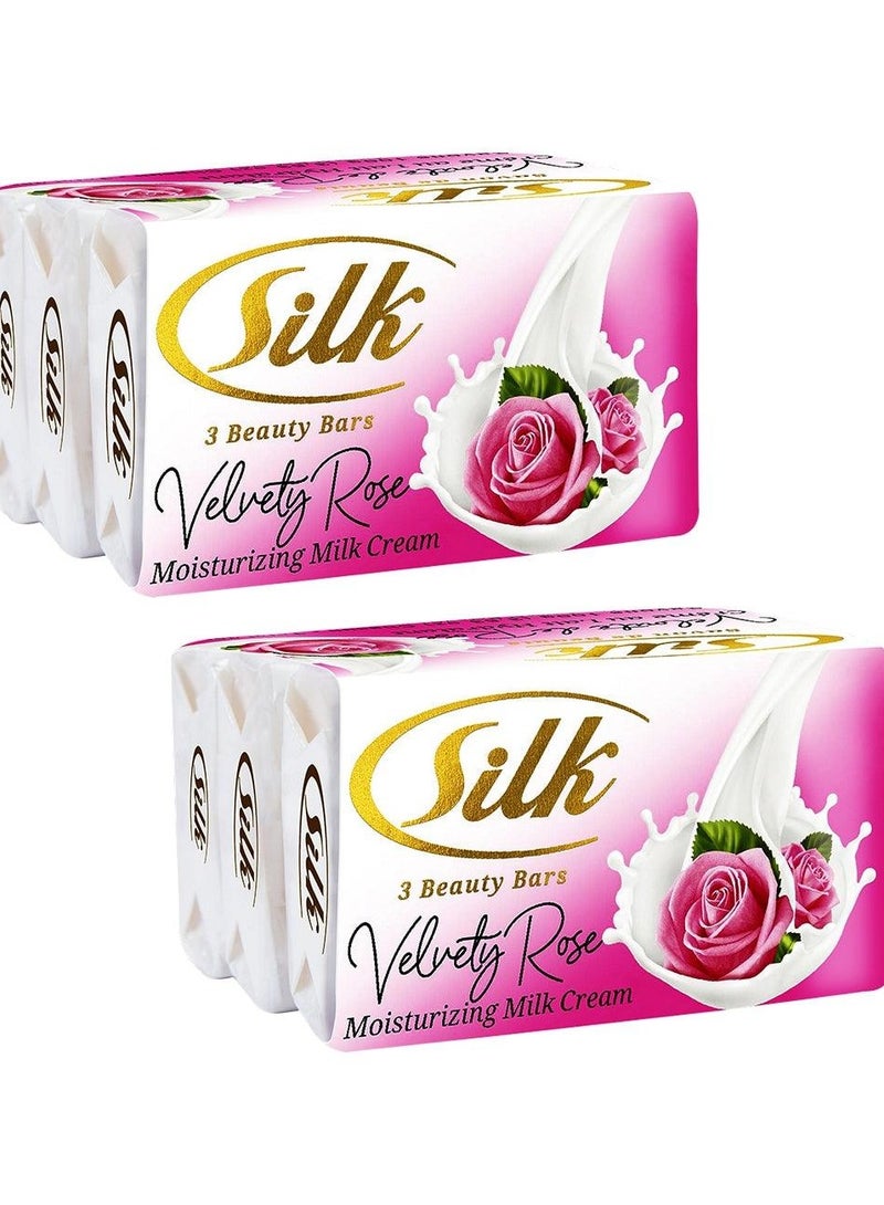 Silk Velvety Rose Moisturizing Milk Cream Soap - 120g x 6 Pcs - Image 2