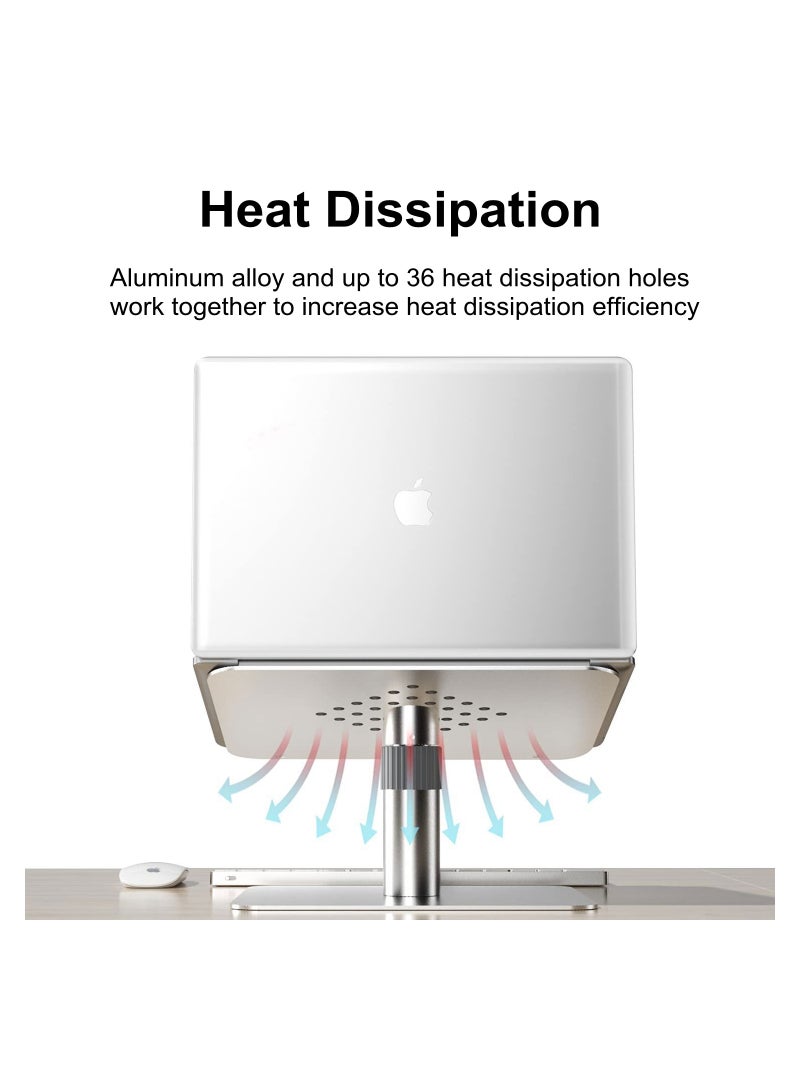 Cool Baby COOLBABY Aluminum Alloy Lifting Laptop Stand Height Adjustable Laptop Stand Ergonomic Design 15° Tilt 360° Rotation Laptop Stand for 10 to 16 inch Laptop - Image 4