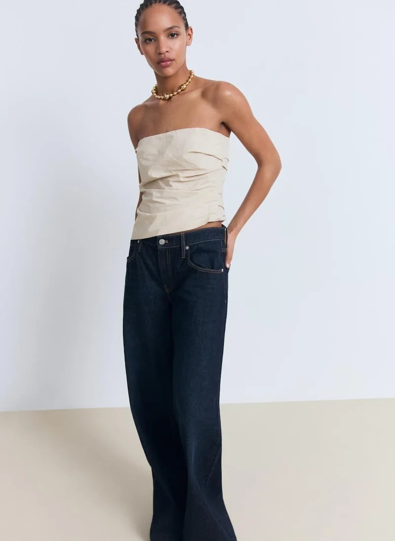 MANGO Asymmetrical strapless top