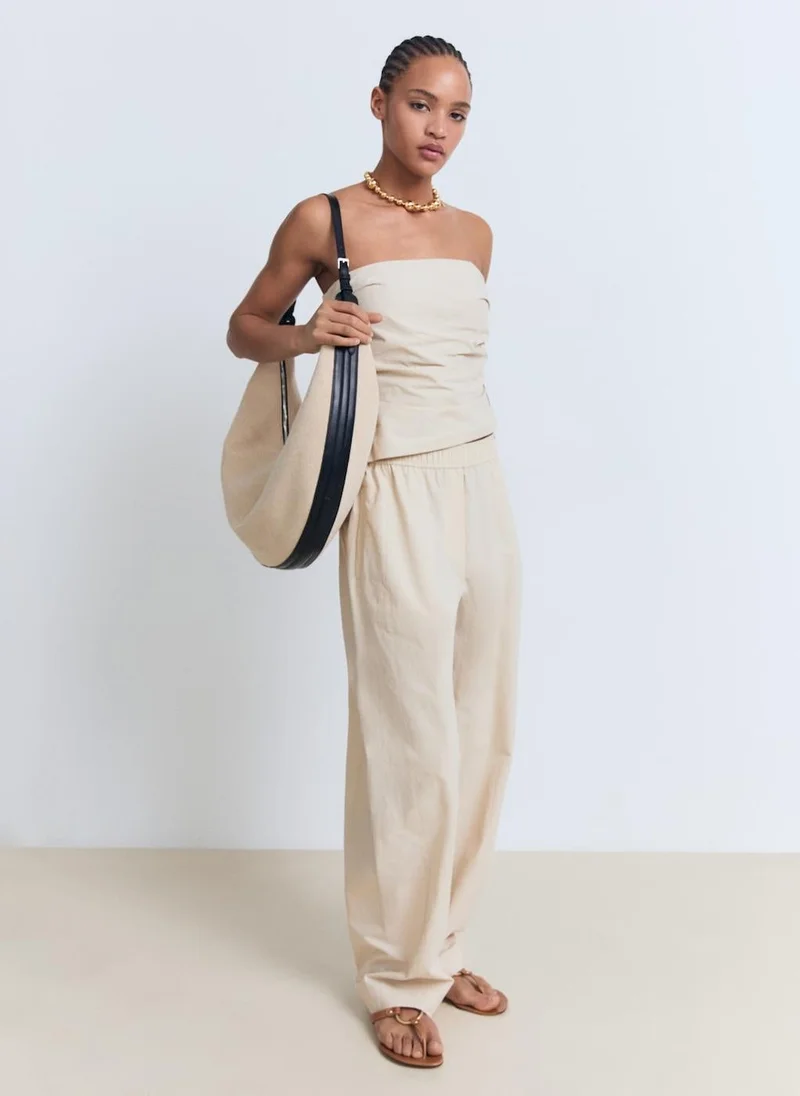 MANGO Asymmetrical strapless top