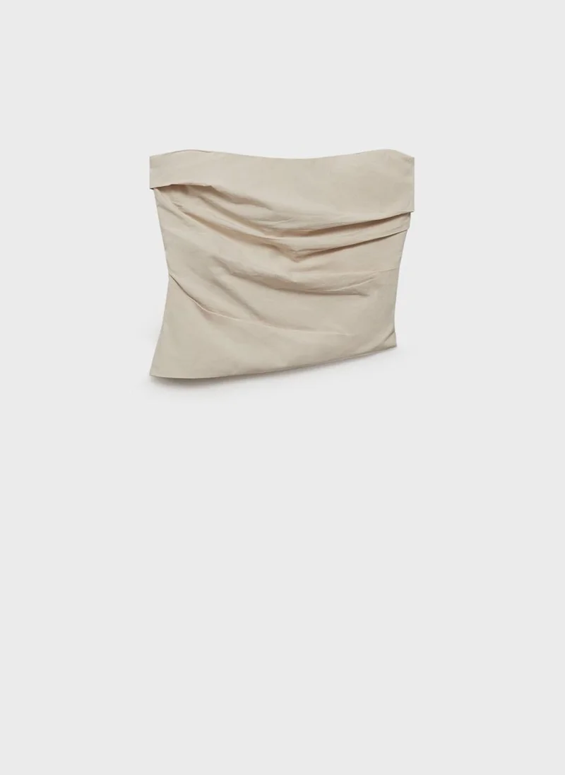MANGO Asymmetrical strapless top