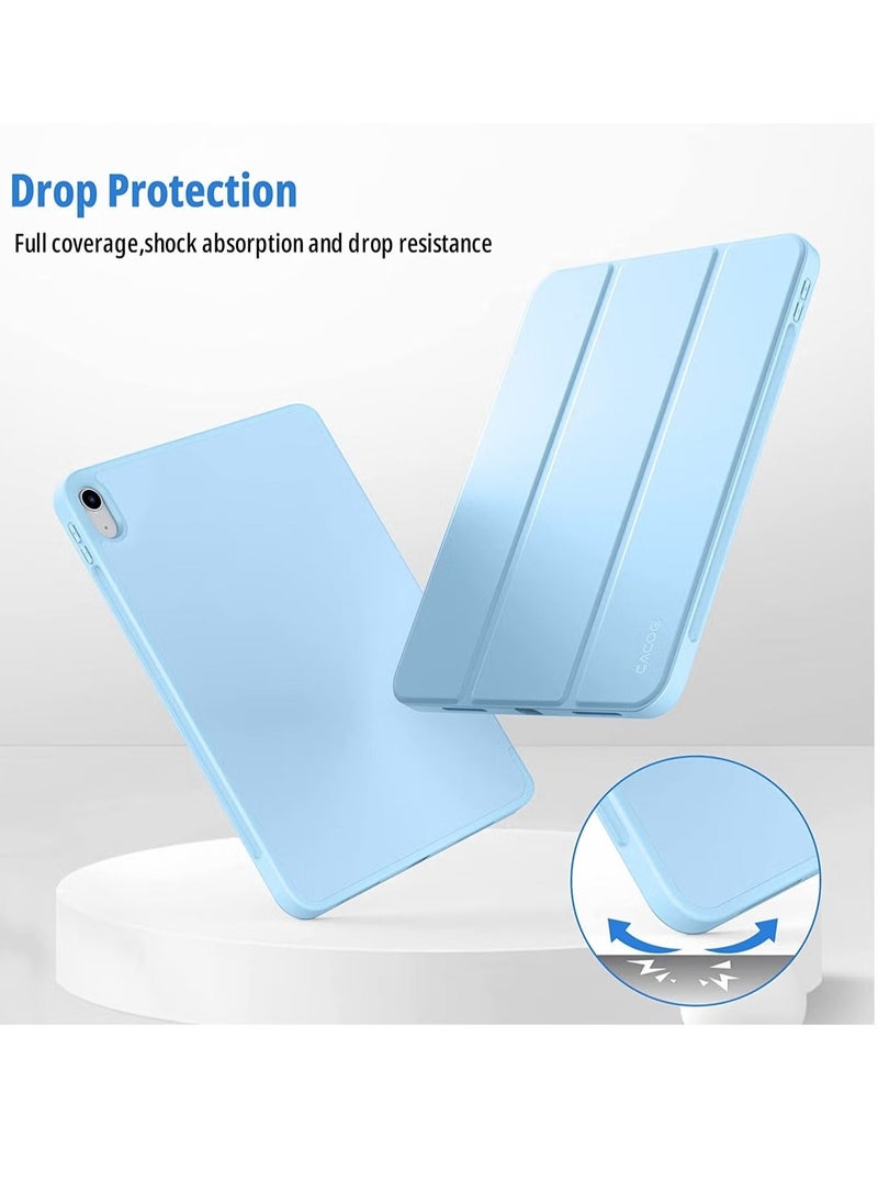 Case for iPad 10th Generation 10.9 Inch (2022 Model), Slim Stand Hard Back Shell Cover with Auto Wake/Sleep Function, Blue Color – Lightweight, Durable Protection, Shockproof, Scratch-Resistant, Perfect Fit for Daily Use