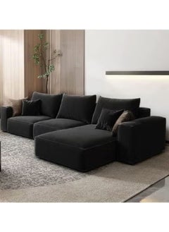 KARNAK Karnak Sectional Sofa With Cushions L-Shaped Comfortable Living Room Sofa Color (Black) Left  - Image 1