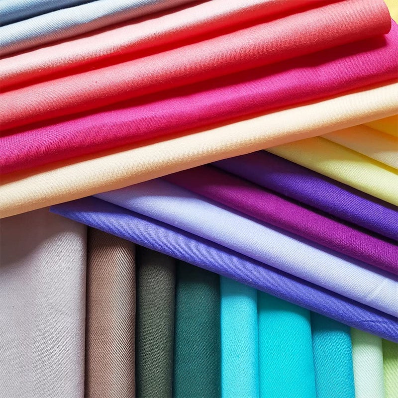 QiMicody 50 Pcs Quilting Fabric Bundles 8" x 8" (20cmÃ—20cm) Solid Colors Pure Cotton, Precut Squares Sewing Quilting Patchwork Scraps for DIY Crafting - Image 5
