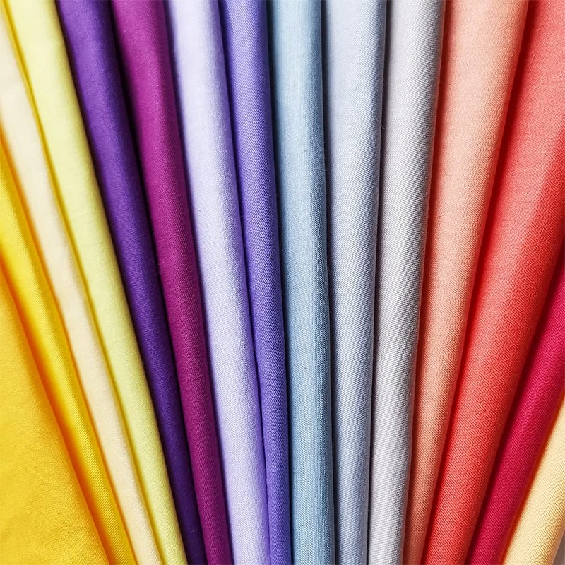 QiMicody 50 Pcs Quilting Fabric Bundles 8" x 8" (20cmÃ—20cm) Solid Colors Pure Cotton, Precut Squares Sewing Quilting Patchwork Scraps for DIY Crafting - Image 3