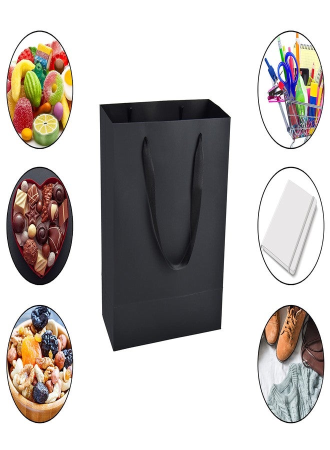 HUAPRINT Black Paper Bags - 20 Pack Kraft Bags, 10x4.5x11inch, Perfect for Gifts, Shopping, Parties, Weddings & Business - Image 4