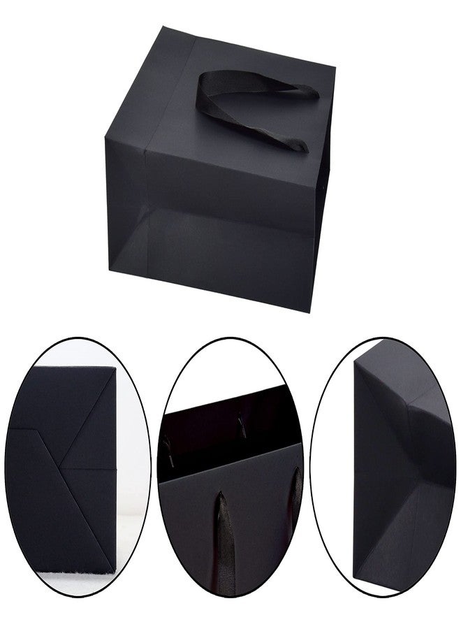 HUAPRINT Black Paper Bags - 20 Pack Kraft Bags, 10x4.5x11inch, Perfect for Gifts, Shopping, Parties, Weddings & Business - Image 3