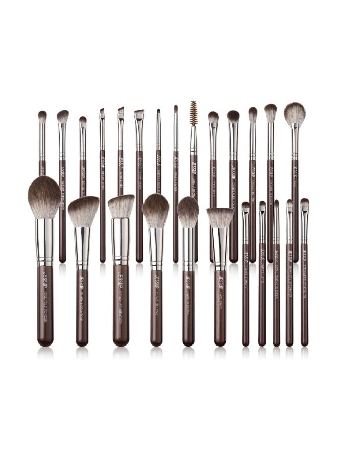 Jessup Makeup Brushes Set Professional 25pcs Premium Synthetic Make up Brushes for Foundation Eyeshadow Blending Concealer Blush Contour Bronzer Eyeliner Eyebrow, Shimmer Brown T511 - Image 1