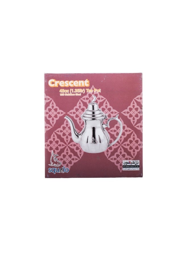 Squalo ✨ Premium Crescent Stainless Steel Teapot – 1.36 Liter (48oz) Capacity | Elegant Arabic Design for Refined Hospitality ☕🌙 - Image 4