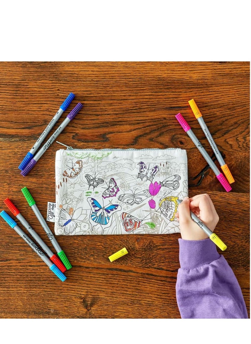 eatsleepdoodle Coloring Pencil Case, Butterfly  - Image 2