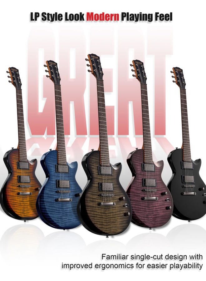 AKLOT LP Full Size Solid Body Electric Guitars for Beginners - Image 2