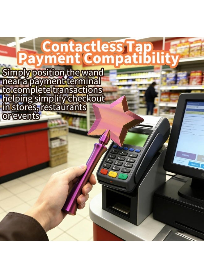 3D Printed Wand Tap To Pay, Fairy Wand Credit Card Holder, Star Contactless Payment Card Holder, Taps-to-Pays Credit Card Wands, Fun Functional Surprise for Girls Women - Image 4