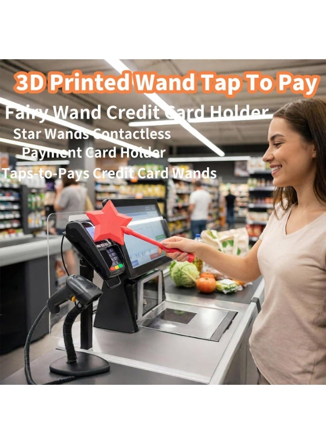 3D Printed Wand Tap To Pay, Fairy Wand Credit Card Holder, Star Contactless Payment Card Holder, Taps-to-Pays Credit Card Wands, Fun Functional Surprise for Girls Women - Image 3