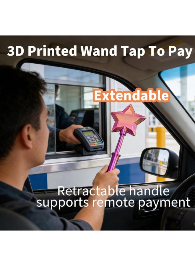 3D Printed Wand Tap To Pay, Fairy Wand Credit Card Holder, Star Contactless Payment Card Holder, Taps-to-Pays Credit Card Wands, Fun Functional Surprise for Girls Women - Image 5
