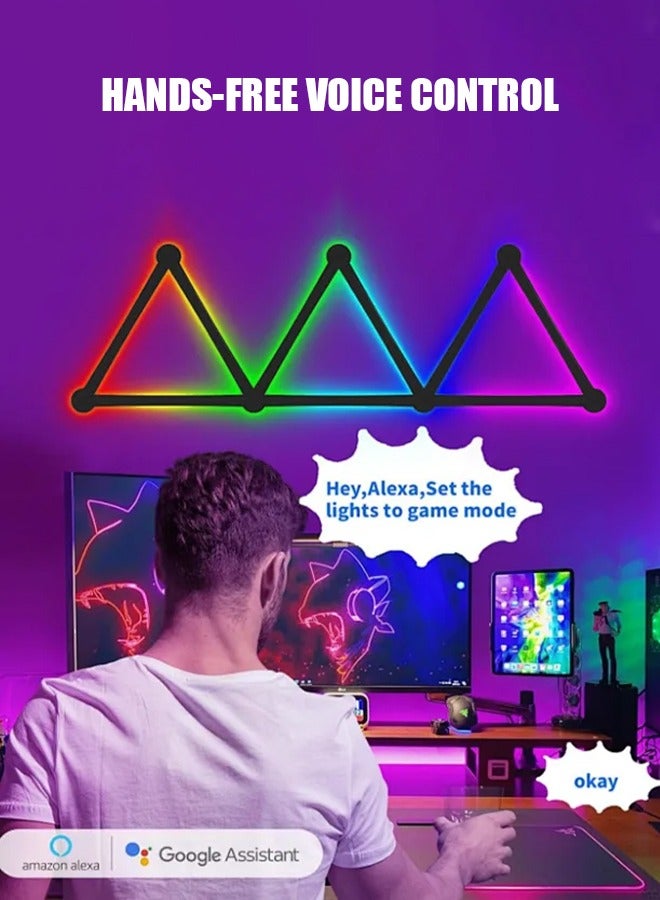 Sumkyle LED Wall Light lines ,RGB Smart LED 12 Light Lines ,Music Sync Home Creative Decor LED Light With 16 Million Colors LED RGB Wall Lights For Gaming Room ,Led Wall Decor Light For Bedroom and Movie Room ,RGB Smart LED Light with Remote Control and USB Powered. - Image 3