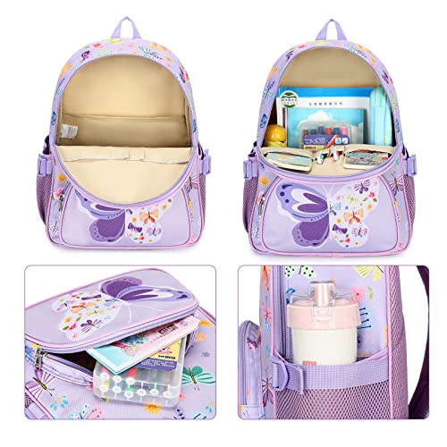 BTOOP Backpack for Kids Girls Butterfly Preschool Kindergarten Bookbag Set with Lunch Box Toddler School Bag - Image 4