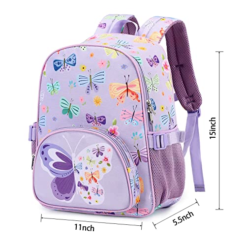 BTOOP Backpack for Kids Girls Butterfly Preschool Kindergarten Bookbag Set with Lunch Box Toddler School Bag - Image 5