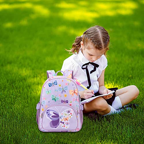 BTOOP Backpack for Kids Girls Butterfly Preschool Kindergarten Bookbag Set with Lunch Box Toddler School Bag - Image 3