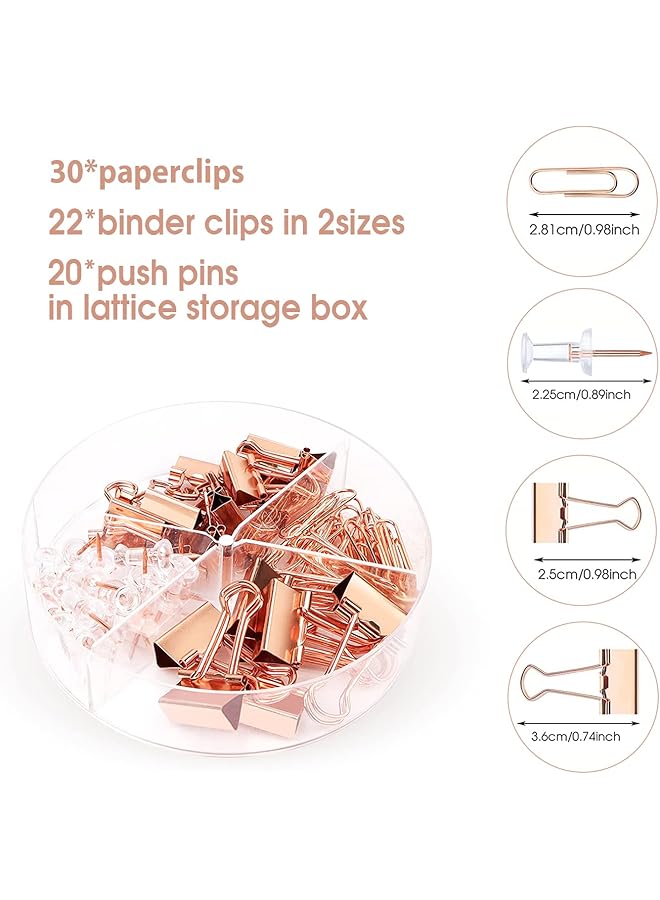 erorex Rose Gold Desk Organizers And Accessories Office Supplies Set Stapler Pen Holder Phone Holder Scissors Pen Ruler 30 Paper Clips 22 Binder Clips 20 Tacks And 1000Pcs Staples Rose Gold - Image 4