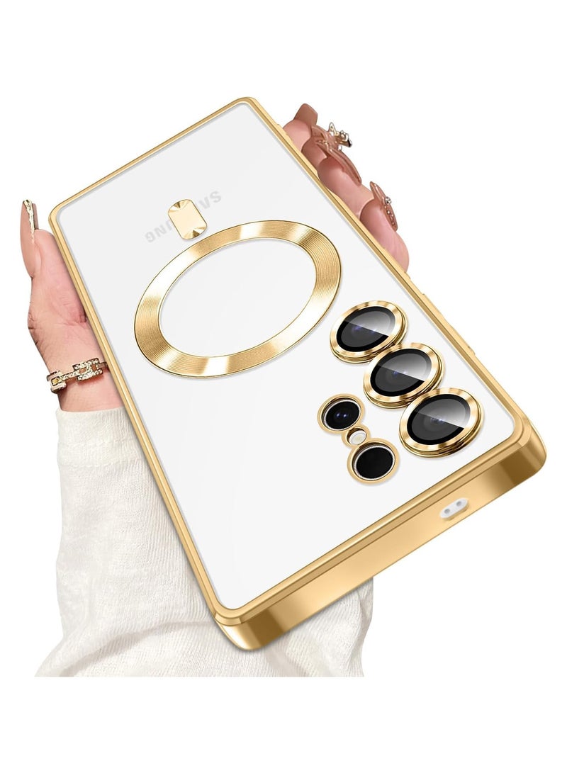 Magnetic Case for Samsung Galaxy S25 Ultra Compatible with Wireless Charging, Cover Camera Lens Protector, Slim Protective anti Yellowing Clear Case for Samsung S25 Ultra - Image 2