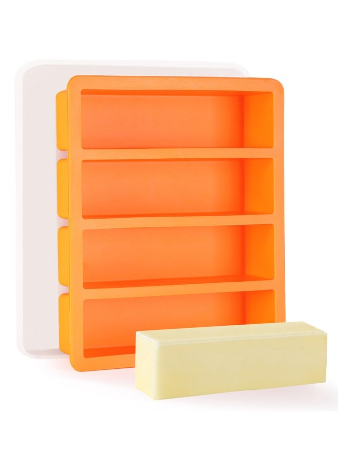 Silicone Butter Molds with Lid, Non-Stick Homemade Butter Mold, Freshness Locked, Easy Release, Versatile Shaping for Baking and Freezing, Orange - Image 1