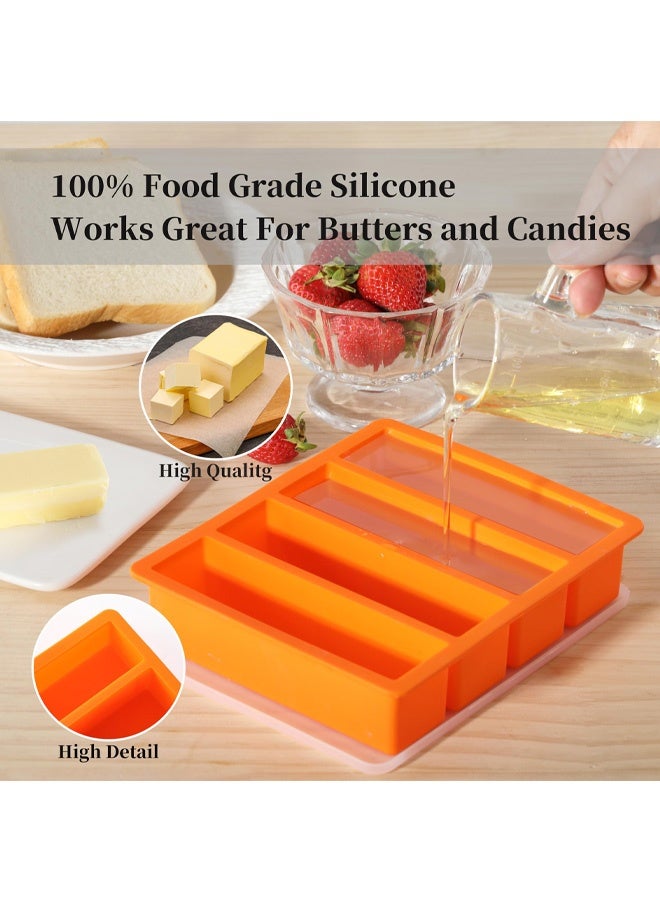 Silicone Butter Molds with Lid, Non-Stick Homemade Butter Mold, Freshness Locked, Easy Release, Versatile Shaping for Baking and Freezing, Orange - Image 5