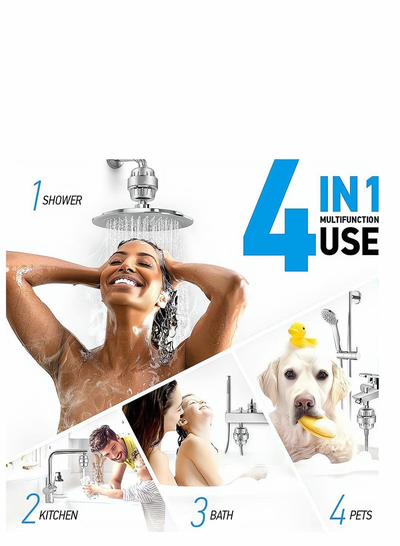 15 Stage Vitamin C Shower Filter High Output Removes Chlorine Heavy Metals Softens Hard Water Improves Skin and Hair Health - Image 3