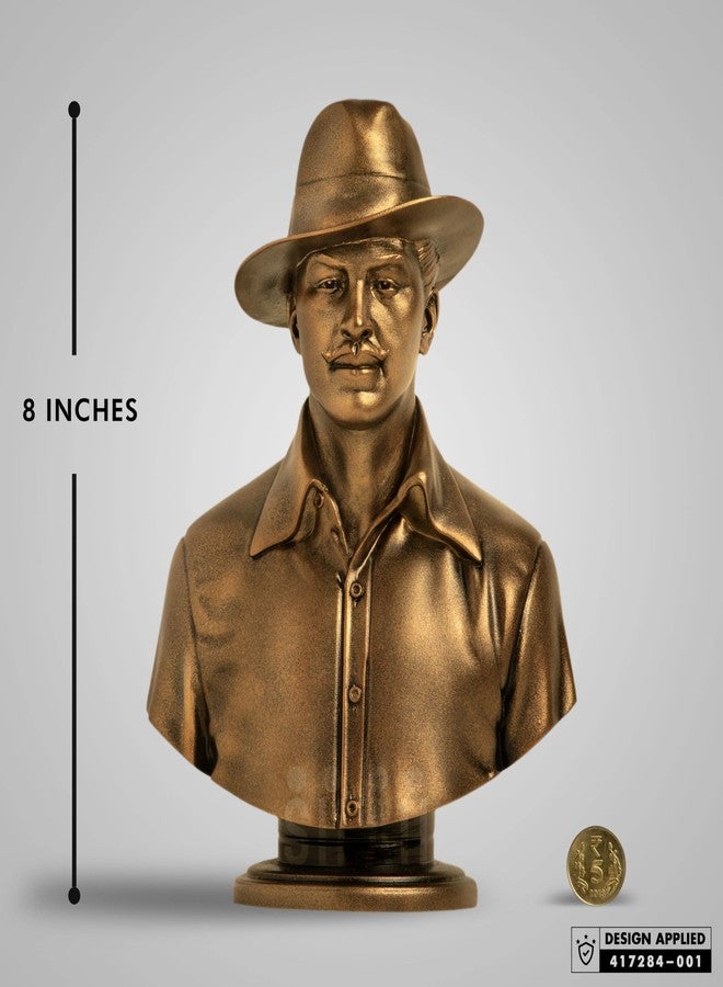 SILAII Bhagat Singh Bust Sculpture (Antique Bronze, 8 Inch) - Image 2