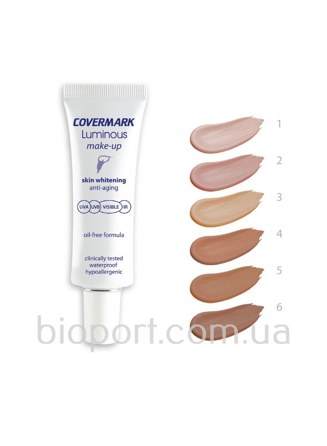 كفر مارك كريم أساس Covermark Luminous Skin Whitening Anti-Aging Foundation SPF50+ 2 30ml - Image 2