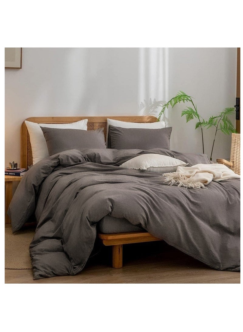 High-Quality Solid Color Single Bed 4-Piece Set Skin-Friendly Fabric Bedding Includes 1 Duvet Cover, Bed Sheet, and 2 Pillowcases (150*200cm) - Image 2