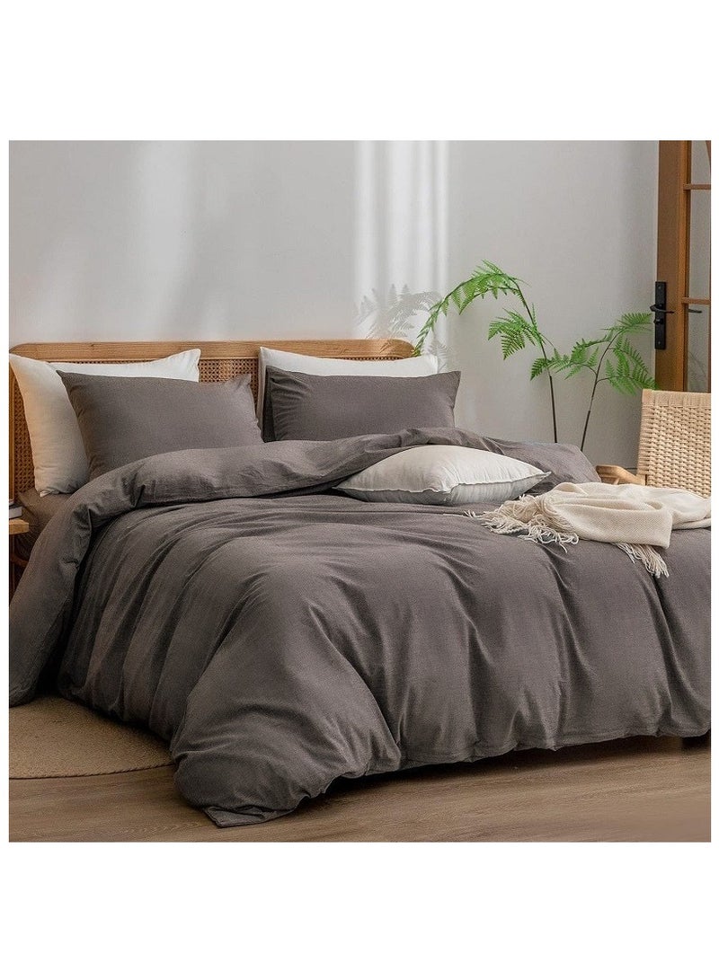 High-Quality Solid Color Single Bed 4-Piece Set Skin-Friendly Fabric Bedding Includes 1 Duvet Cover, Bed Sheet, and 2 Pillowcases (150*200cm) - Image 3