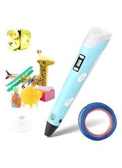Rock Pow 3D Printing Pen with Display - Includes 3D Pen, 3 Starter Colors of PLA Filament, Stencil Book + Project Guide, and Charger  - Image 1