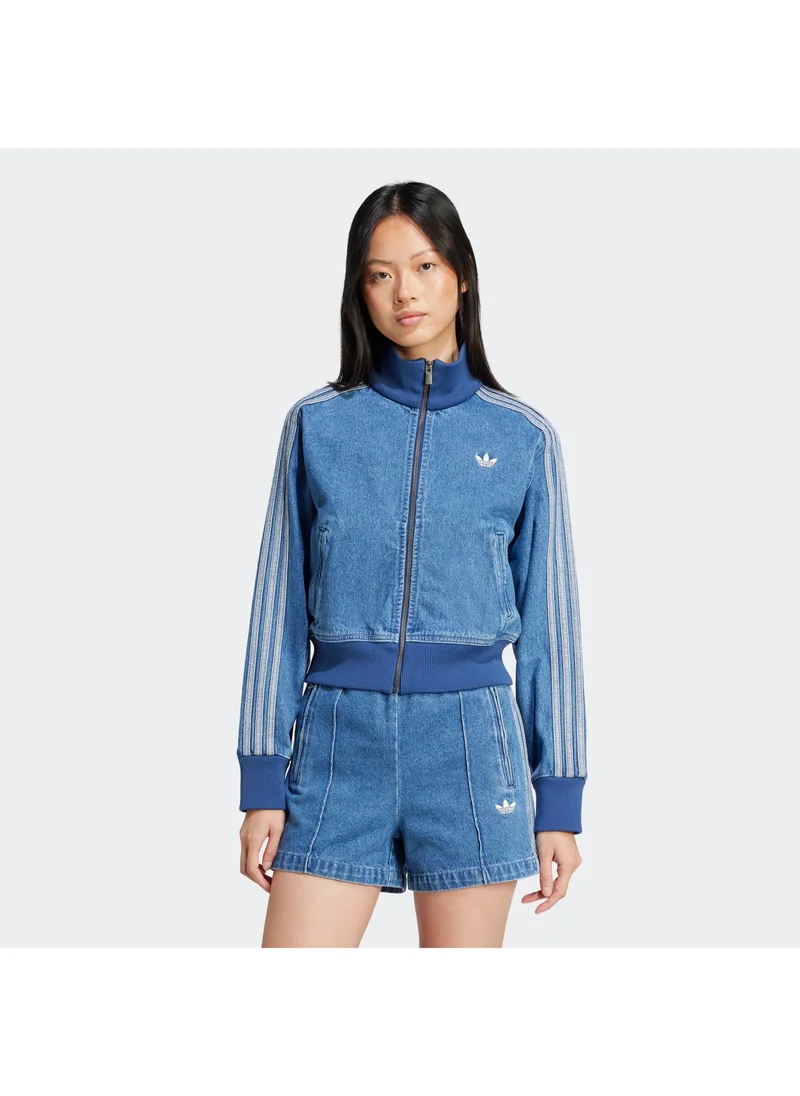 adidas جاكيت جينز أزرق نسائي