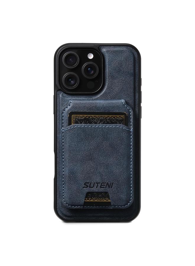 Suteni Case For iPhone 16 Pro M5 Magnetic Card Bag MagSafe Leather Phone Case - Image 1
