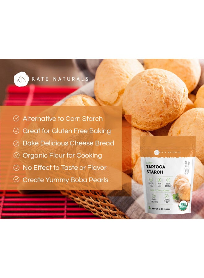 Kate Naturals Kate Naturals Tapioca Starch Flour for Baking & Soups (12oz). USDA Organic Tapioca Flour for Boba, Body Butter, Keto & Vegan. Non-GMO, Gluten Free Tapioca Flour Organic for Cooking  - Image 3
