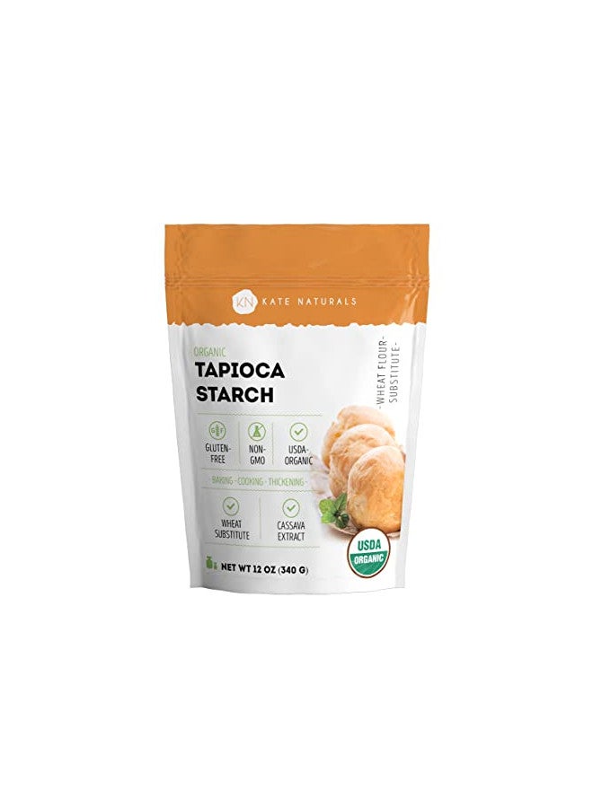 Kate Naturals Kate Naturals Tapioca Starch Flour for Baking & Soups (12oz). USDA Organic Tapioca Flour for Boba, Body Butter, Keto & Vegan. Non-GMO, Gluten Free Tapioca Flour Organic for Cooking  - Image 1