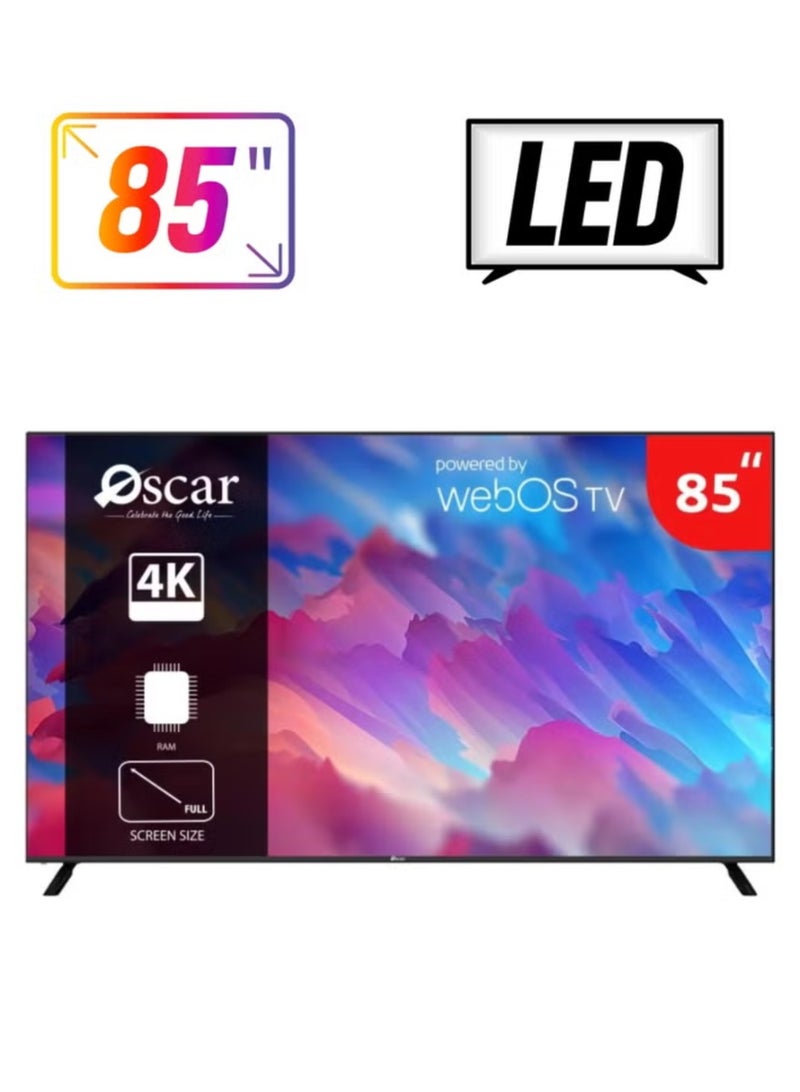 Oscar 85 Inch WEBOS 4K UHD Smart TV, Magic Remote, Built-in Wi-Fi, Bluetooth, High Color, Easy Connectivity With Smart Devices - OS85HW4KM Black - Image 1