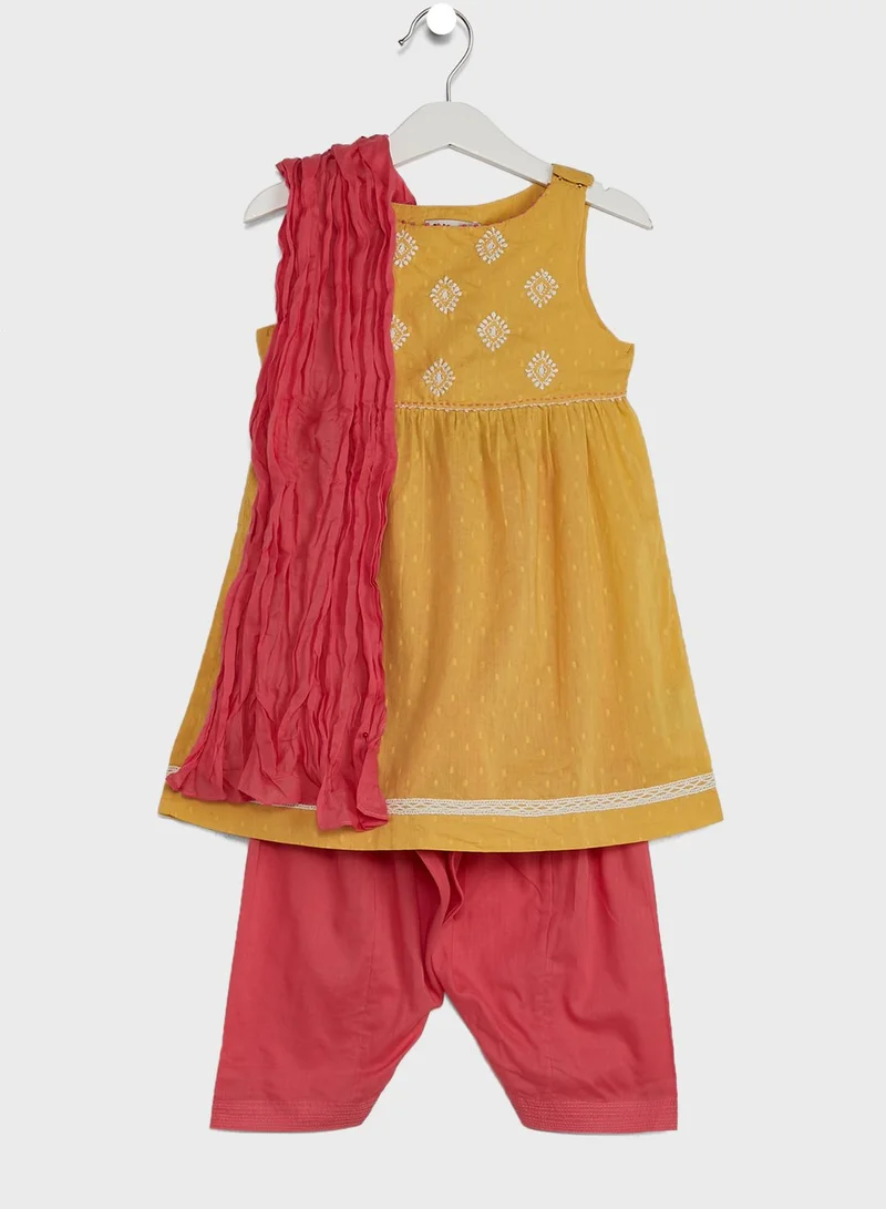 Fabindia Little Long Kurta Salwar With Dupatta