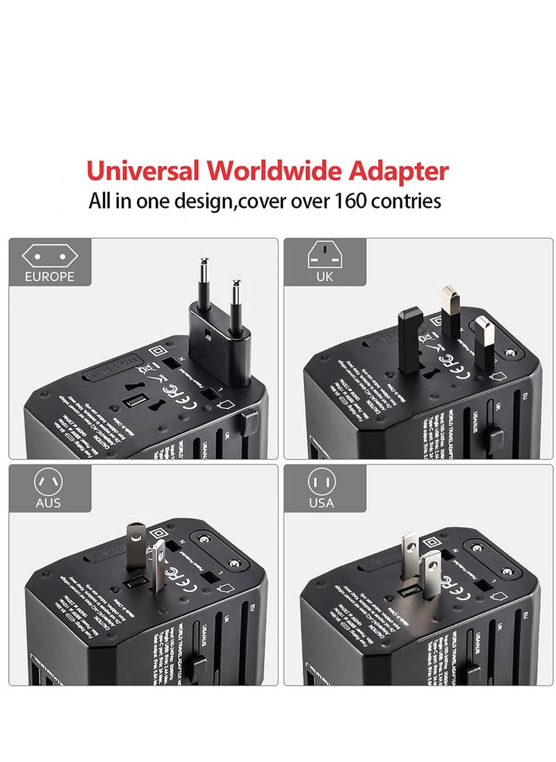 Generic Worldwide Universal Travel Power Adapter, 1500w Multifunctional International Power Converter with 5.6A Power and 3.0A USB Type-C , Child Safety Door, Global Ac Outlet, For Travel To Asia, Europe, A  - Image 2