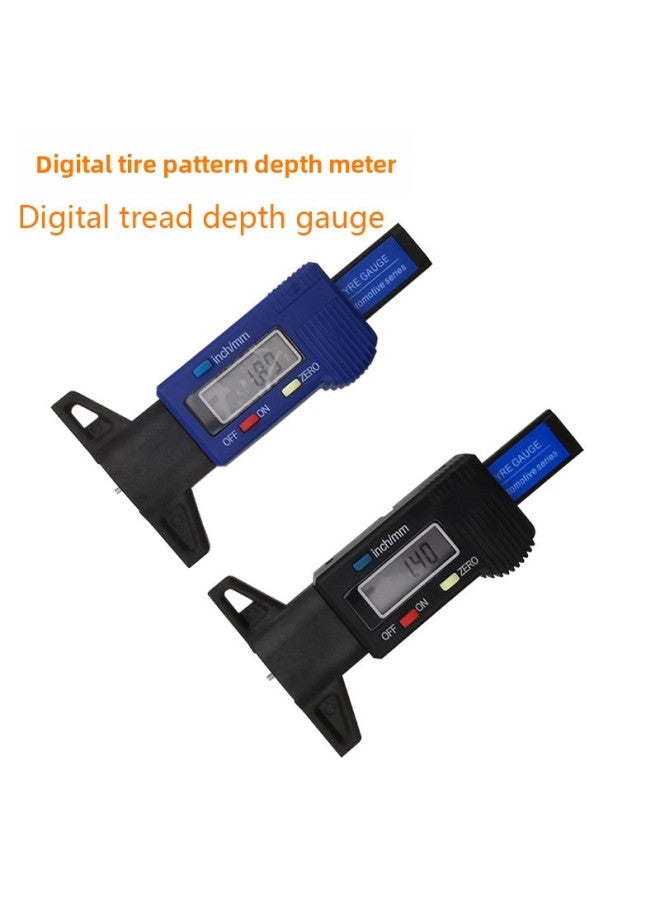 Depth Gauge Electronic Digital Caliper Tire Pattern Tread Depth Gauge High Precision Tread Pattern Detection 0-25mm-Model:Digital Tire Pattern Depth Meter (black Color Card)