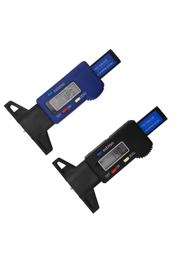 Depth Gauge Electronic Digital Caliper Tire Pattern Tread Depth Gauge High Precision Tread Pattern Detection 0-25mm-Model:Digital Tire Pattern Depth Meter (black Color Card)
