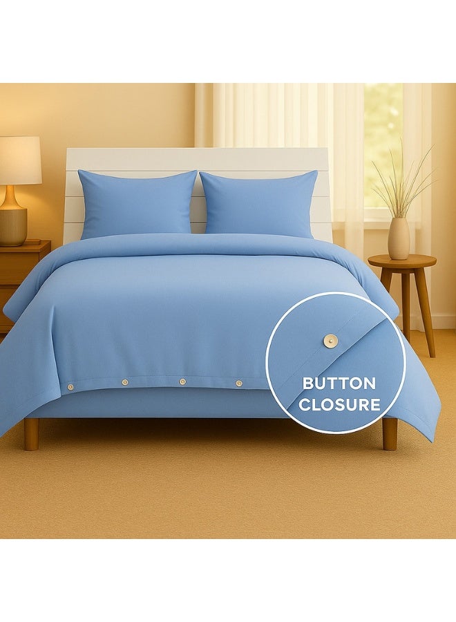 برنسيس غطاء لحاف من 3 قطع مع أغطية وسائد cotton_blend أزرق 220 x 240سم - Image 3