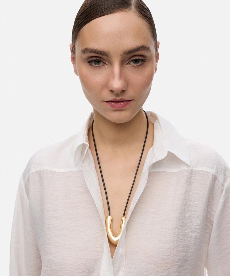 Ipekyol Metal-Pendant Cord Necklace