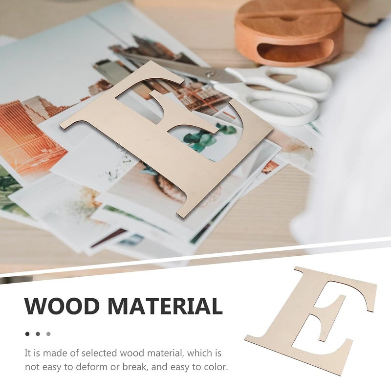 Unfinished 12-inch Wooden Letter E for Crafts, Blank Paintable Wood Alphabet Cutout, DIY Wall Decoration for Art Projects and Home Decor - Image 3