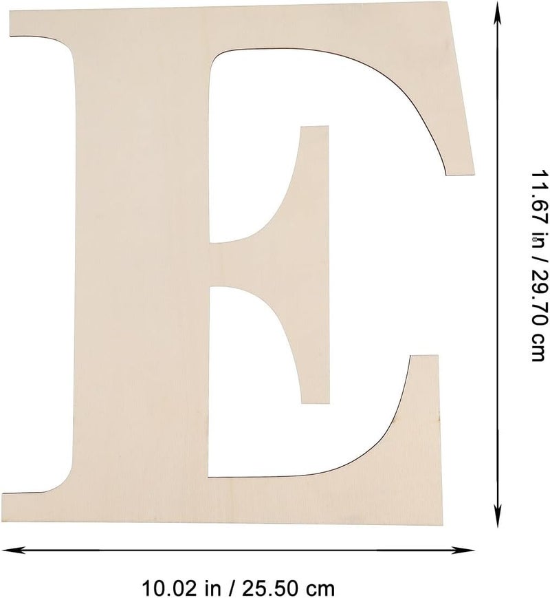 Unfinished 12-inch Wooden Letter E for Crafts, Blank Paintable Wood Alphabet Cutout, DIY Wall Decoration for Art Projects and Home Decor - Image 2