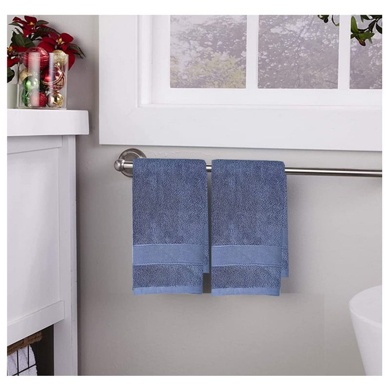 RUIBOLU Hand Towels for Bathroom - Cotton Ultra Soft Highly Absorbent Hand Towel 2 Set  Size 14"" x 30"" Home bathroom hand towels for Bath  Hand  Face  Gym Towel (BLUE) - Image 1