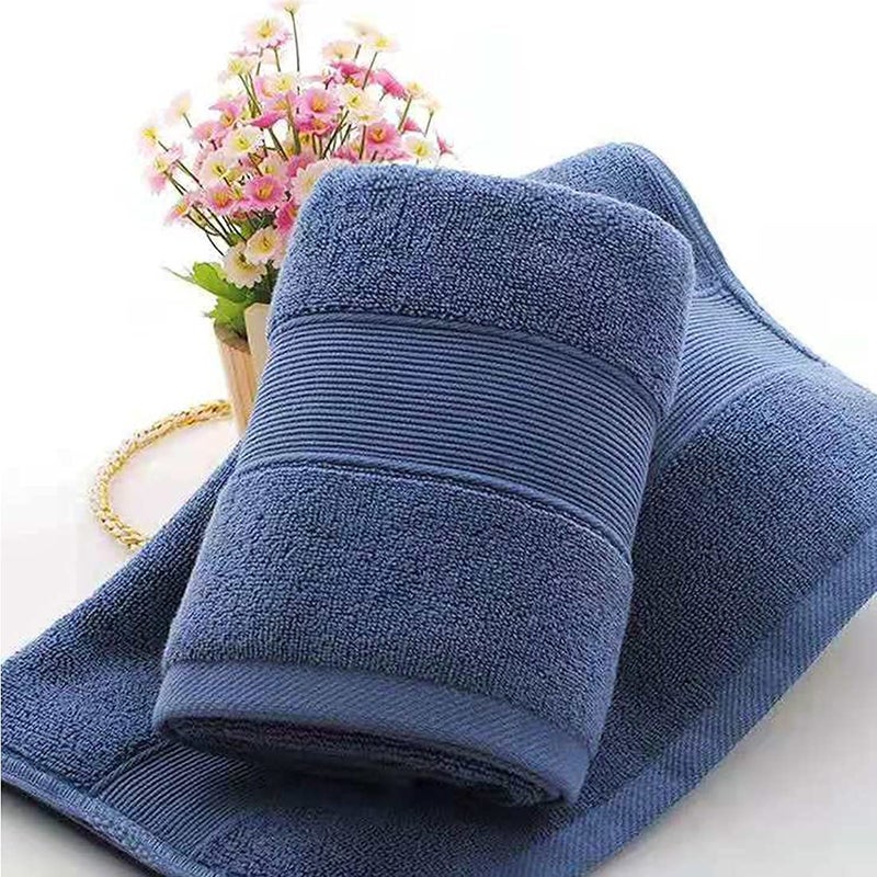 RUIBOLU Hand Towels for Bathroom - Cotton Ultra Soft Highly Absorbent Hand Towel 2 Set  Size 14"" x 30"" Home bathroom hand towels for Bath  Hand  Face  Gym Towel (BLUE) - Image 3