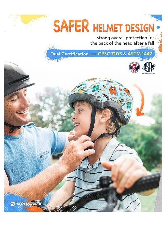 Kids Helmet Adjustable,For Kids Ages 3-8 Years Old,Kids Bike Helmets For Boys And Girls,With Protective Sports Gear Set Knee Elbow Pads Wrist Guards,For Skating Bike Scooters(Blue) - Image 2