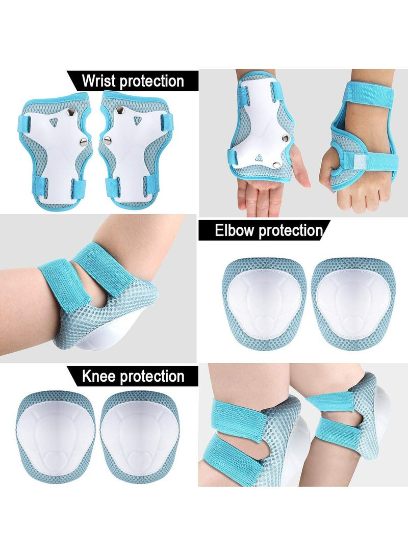 Kids Helmet Adjustable,For Kids Ages 3-8 Years Old,Kids Bike Helmets For Boys And Girls,With Protective Sports Gear Set Knee Elbow Pads Wrist Guards,For Skating Bike Scooters(Blue) - Image 3